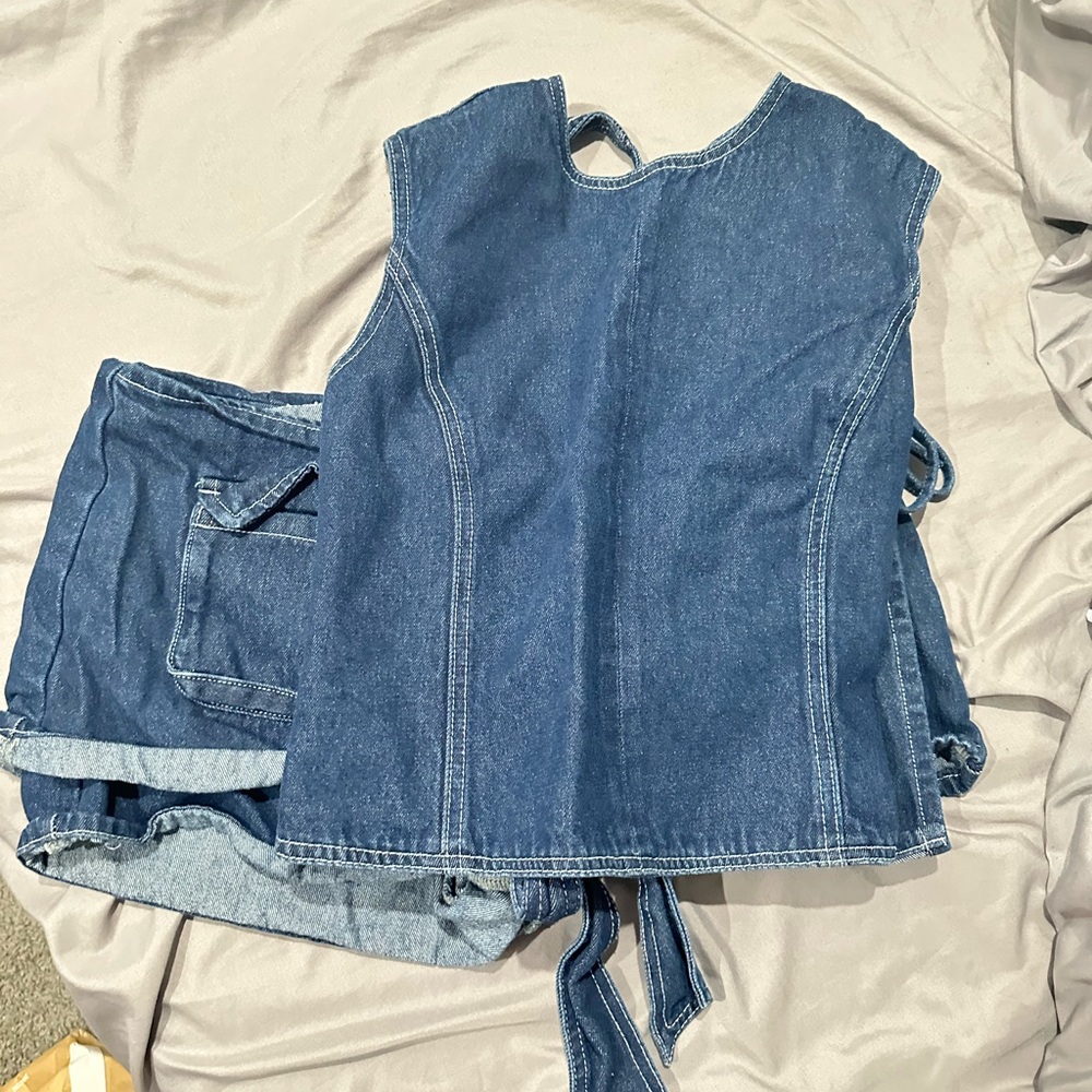 Princess Polly Denim Skirt Set in Blue